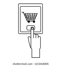 online shopping and payment in black and white