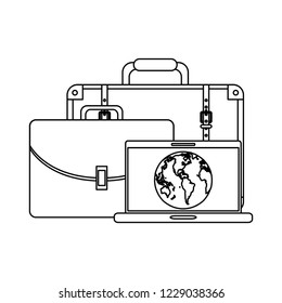 Online shopping and payment black and white