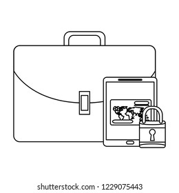 Online shopping and payment black and white
