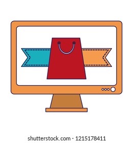 online shopping and payment blue lines