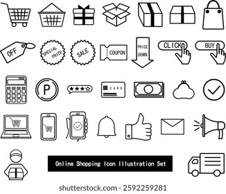 Online Shopping and Payment Icon Set