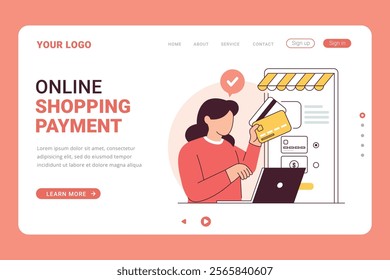 Online Shopping Payment Landing page for Online Store concept illustration