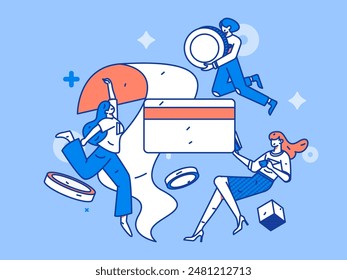 Online shopping payment security character flat vector concept operation hand drawn illustration
