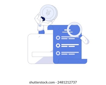Personaje de seguridad de pago de compras en línea concepto de Vector plano operación dibujado a mano ilustración
