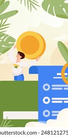 Online-Shopping-Zahlung Sicherheitszeichen Flache Vektorgrafik Konzept Operation Handgezeichnete Illustration
