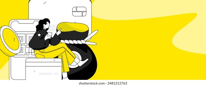 Online shopping payment security character flat vector concept operation hand drawn illustration
