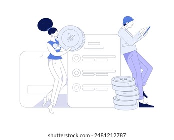 Online shopping payment security character flat vector concept operation hand drawn illustration
