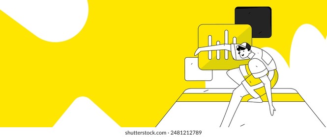 Online shopping payment security character flat vector concept operation hand drawn illustration
