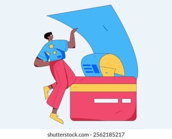 Online shopping payment security character flat vector concept operation hand drawn illustration
