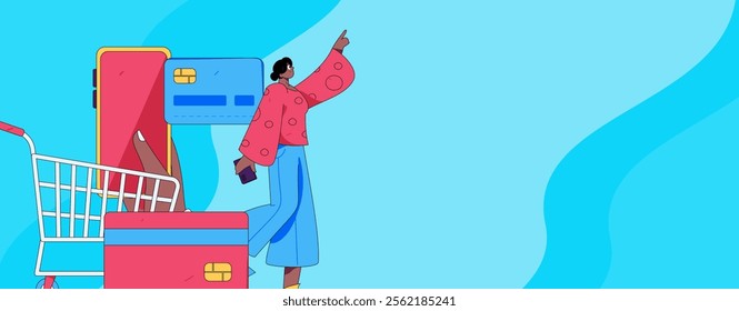 Online shopping payment security character flat vector concept operation hand drawn illustration
