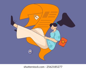 Online shopping payment security character flat vector concept operation hand drawn illustration
