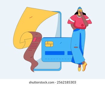 Online shopping payment security character flat vector concept operation hand drawn illustration
