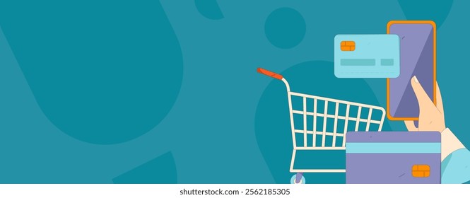 Online shopping payment security character flat vector concept operation hand drawn illustration

