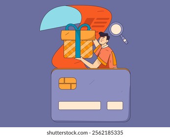Online shopping payment security character flat vector concept operation hand drawn illustration
