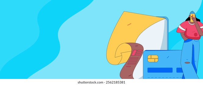 Online shopping payment security character flat vector concept operation hand drawn illustration
