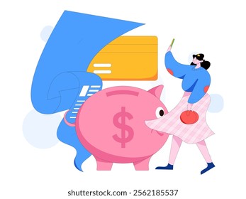 Online shopping payment security character flat vector concept operation hand drawn illustration
