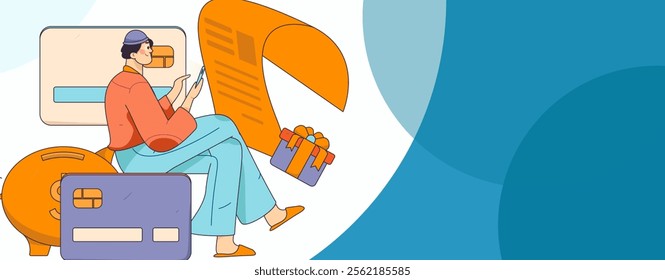 Online shopping payment security character flat vector concept operation hand drawn illustration

