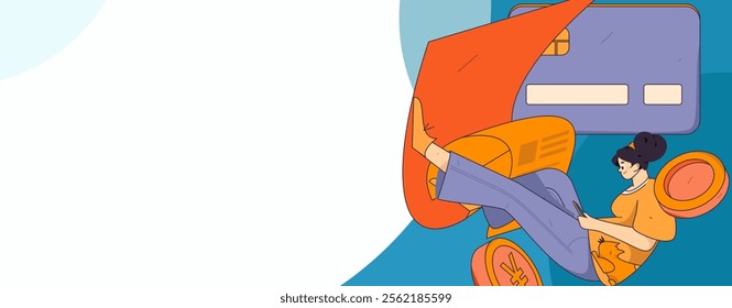 Online shopping payment security character flat vector concept operation hand drawn illustration
