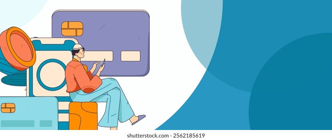Online shopping payment security character flat vector concept operation hand drawn illustration
