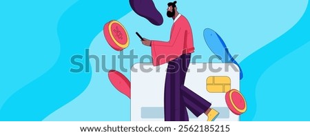 Online shopping payment security character flat vector concept operation hand drawn illustration
