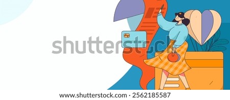 Online shopping payment security character flat vector concept operation hand drawn illustration
