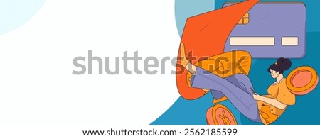 Online shopping payment security character flat vector concept operation hand drawn illustration
