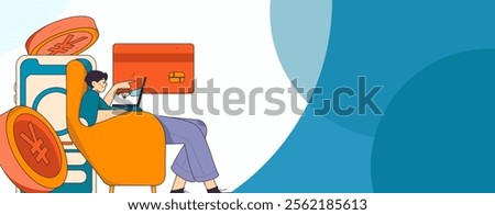 Online shopping payment security character flat vector concept operation hand drawn illustration
