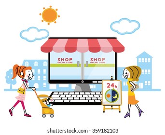 Online shopping PC.
