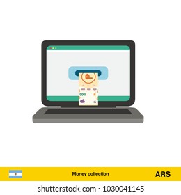 Online shopping.  peso banknote. E-commerce platform concept vector illustration.