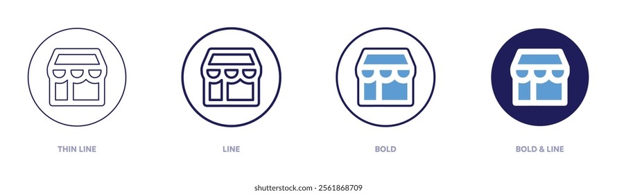 Online shopping points icon in 4 different styles. Thin Line, Line, Bold, and Bold Line. Duotone style. Editable stroke.