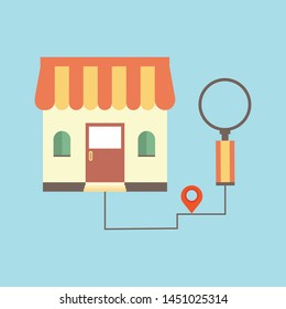 Online Shopping process info graphic showing the choice of merchandise off the website 