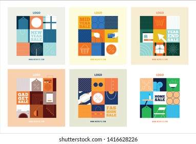 Online shopping promotion social media post collection template