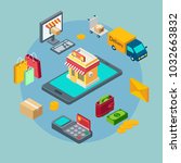 Online shopping. Purchase, payment and delivery 3d vector infographics