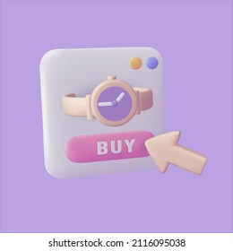 Online shopping. Realistic 3d vector illustration concept.