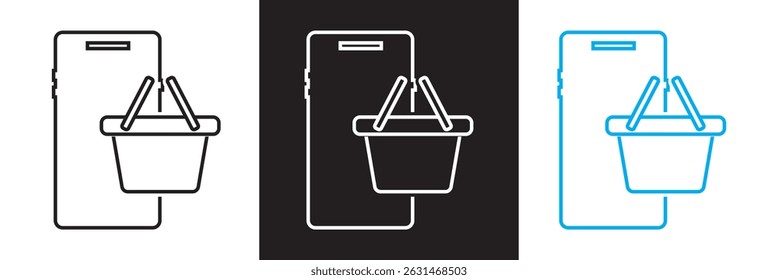 Online shopping related icons.  Vector for websites, mobile interfaces, presentations, banner, visual branding etc. Vector illustration. isolated on white and black background. EPS 10