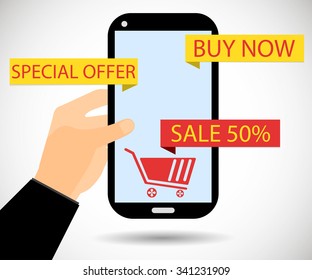 Online shopping. Sale of 50 percent. Cyber Monday