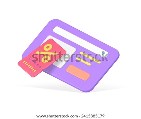Online shopping sale discount marketplace order browser searching 3d icon realistic vector illustration. Internet shop store special offer price off Black Friday buy goods purchase cyberspace browsing