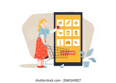 Online shopping sale Illustration concept. Flat illustration isolated on white background.