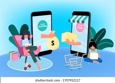 Online shopping and online sales concept