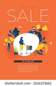 Online shopping salesman flat vector image