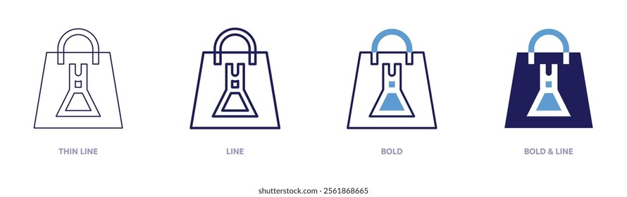 Online shopping seasonality icon in 4 different styles. Thin Line, Line, Bold, and Bold Line. Duotone style. Editable stroke.