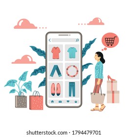 Online Shopping Series Woman Shopping Online