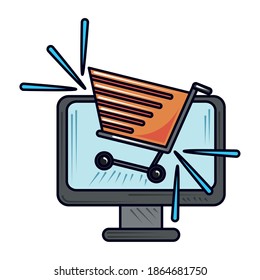 online shopping service new normal after coronavirus covid 19 vector illustration