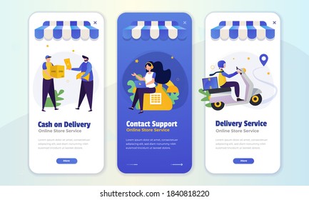 Online shopping service on onboard screen concept