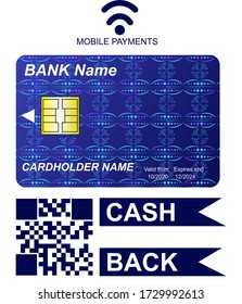 Online shopping service payment process for purchase product via QR code, credit card.