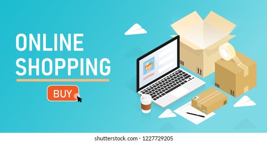 online shopping shipping vector