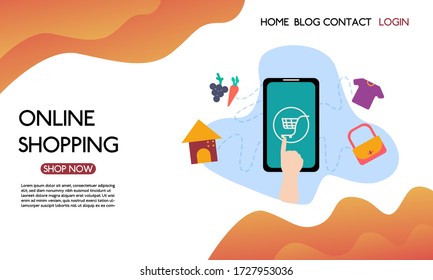 online shopping, shoping illustration, vector