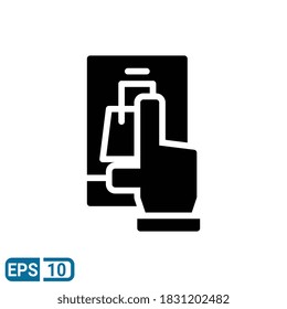 online shopping sign icon in glyph style isolated on white background. vector illustration for website and UI. EPS 10