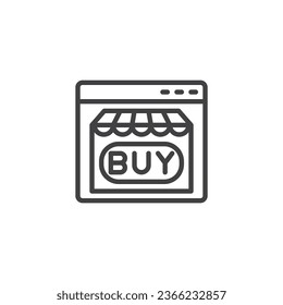 Online shopping site line icon. linear style sign for mobile concept and web design. Buy online webpage outline vector icon. Symbol, logo illustration. Vector graphics