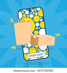 Online Shopping Smartphone Box Bag